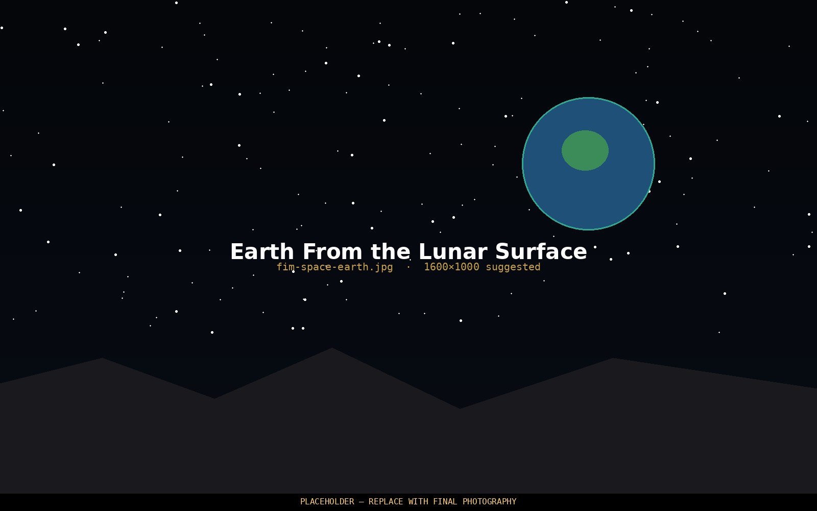 Earth seen from the lunar surface — FIM 2nd generation is headed to space
